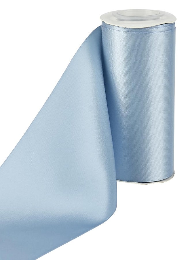 MAYREEL Dusty Blue Satin Ribbon 4 Inch Thick Extra Wide Blue Ribbon for Gift Wrapping Wedding Chair Sash Home Decoration Garland 10 Yards - Image 3